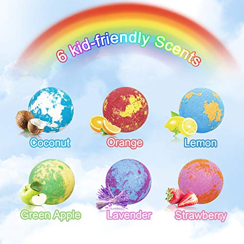 Unicorn Bath Bombs for Girls with Jewelry Inside, 6 Organic Bath Bombs Gift Set for Kids, Handmade Bubble Bath Bombs Spa Fizz Ball Kit with Surprise Toys for Kids Girls Birthday Christmas