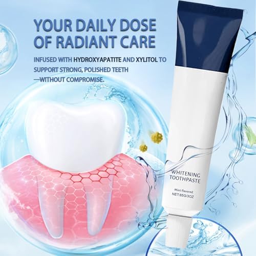 Fluoride-Free Formula with Hydroxyapatite Coconut Oil & Xylitol for Enamel Repair and Gentle Nano Hydroxyapatite Whitening Toothpaste