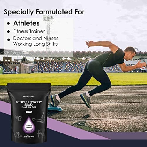 Aromasong Muscle Recovery Bath Soak for Muscle | Sore Muscle Soak with Dead Sea Salt, OptiMSM, Magnesium Flakes & Essential Oils | 3 Lb. - Made in USA.