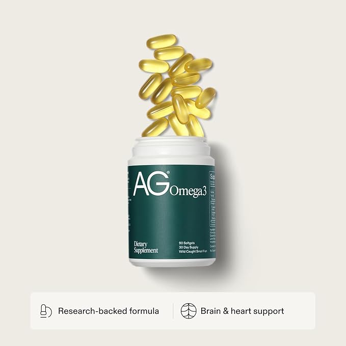 AG1 Omega 3 Fish Oil Supplement Softgel Capsules w/EPA & DHA Fatty Acids from Wild-Caught Fish | 90 ct. 2,000 mg Athletic Greens