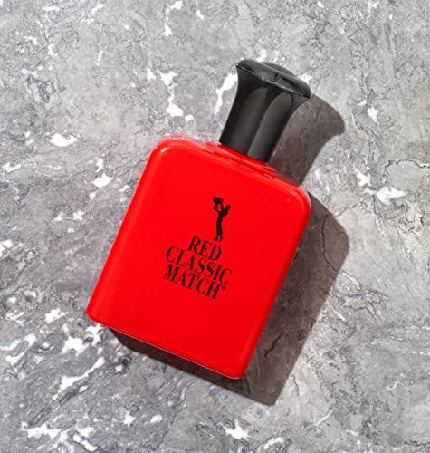 PB ParfumsBelcam Men's 2.54 Fl Oz Red Classic Match Eau de Toilette and 2.5 Fl Oz Blue Classic Match Eau De Toilette Spray Bundle