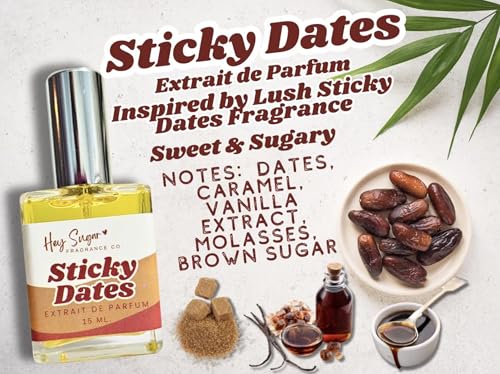 Hey Sugar Sticky Dates Perfume - Gourmand Lovers Perfume, Inspired by a luscious perfume, caramelized sweet Perfume, Gift for Her, 15 ml