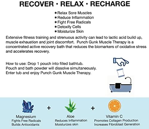 Punch Gunk Muscle Therapy Recovery Bath Soak with MSM, Magnesium, Vitamin C and Aloe