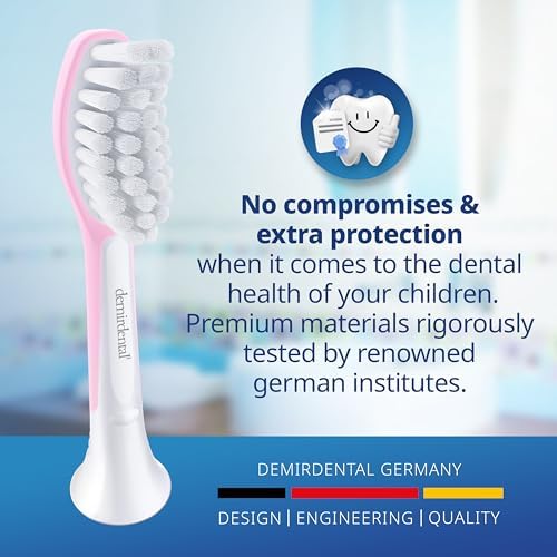 Kids Toothbrush Heads Compatible with Philips Sonicare Kids Toothbrush Heads - Replacement Heads Sensitive - Brush Heads from Ages 7 to 10 - Pink - Replaces HX6048-8 Pack