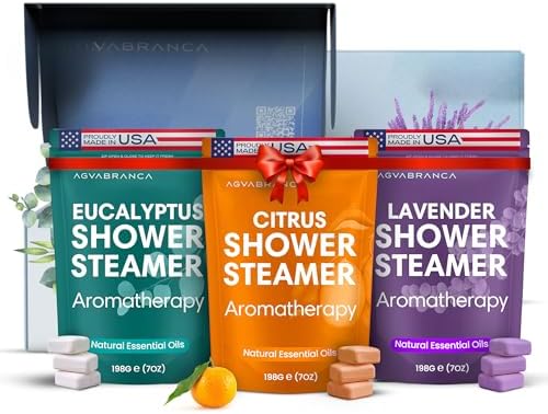 Shower Steamers Aromatherapy Gift Set - 21 Shower Bombs in Eucalyptus, Lavender, Citrus Scents Made in USA - Mothers Day Gifts for Mom from Daughter, Self Care Birthday Gifts for Women Her