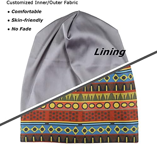 Sleep Cap Satin Bonnet Extra Large African Print Hair Wrap for Curly Hair, Locs Black Women