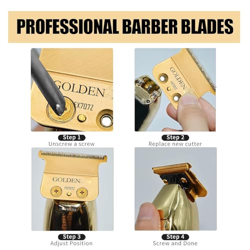 FX707Z DLC Replacement Blades compatible with BaByliss Barberology Trimmer Blade,DLC 2.0 Trimmer Replacement Trimmer Blades compatible with BaByliss FX787 & FX726 Trimmer