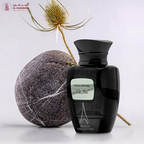 Al Haramain Noir French Collection for Unisex - Arabian Perfume for Women & Men - Long Lasting Fragrance with Bergamot, Lavender, Jasmine, Amber - Arabic Cologne - Eau De Parfum - 3.33 oz EDP Spray