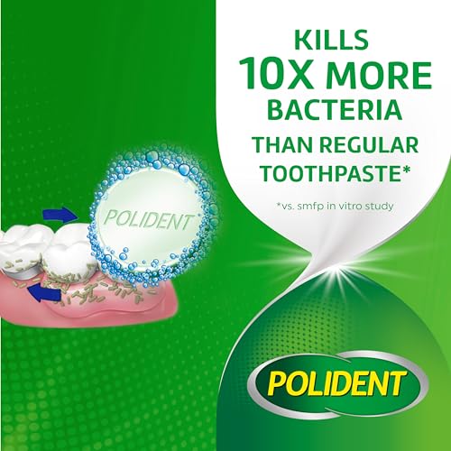 Polident Overnight Whitening Antibacterial Dental Appliance Cleanser Tablets, 90 Count (2 Pack)