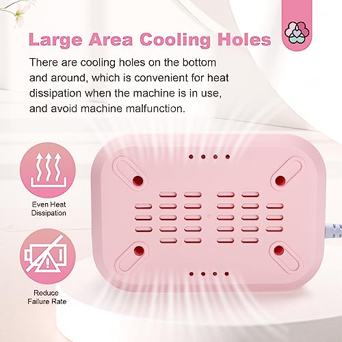 SAVILAND Nail Tool Sterilizer Electric: High-Temperature 365℉ Sterilizer for Nail Tools Portable Pink Nail Sterilizer with Glass Beads to Sterilize Any Metal Tools Salon & Esthetician Supplies