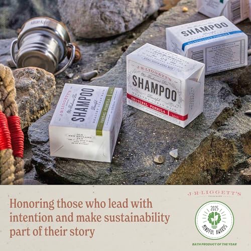 J·R·LIGGETT'S Shampoo Bars - Tea Tree, Jojoba & Peppermint and Coconut & Argan Oils - Nourishes Follicles with Antioxidants and Vitamins - Sulfate-Free - Set of Three 3.5 Ounce Bars