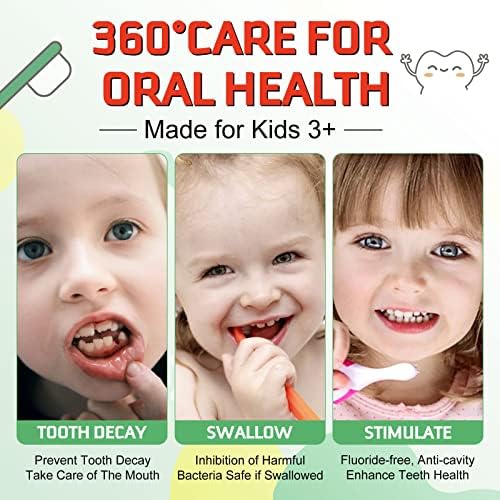 Foam Toothpaste Kids, Kids Mouthwash with Fruit Flavor - Toddler Toothpaste Age for Children, 360ºCare Natural Anti-Cavity Formulas with Fluoride for Electric & U-Shape Toothbrushes