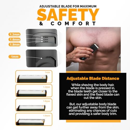 Body Blade Assembly Compatible with Brio Beardscape V2 & V1 Trimmers, Comfortable for Body Hair Trimming & Great for Sensitive Skin