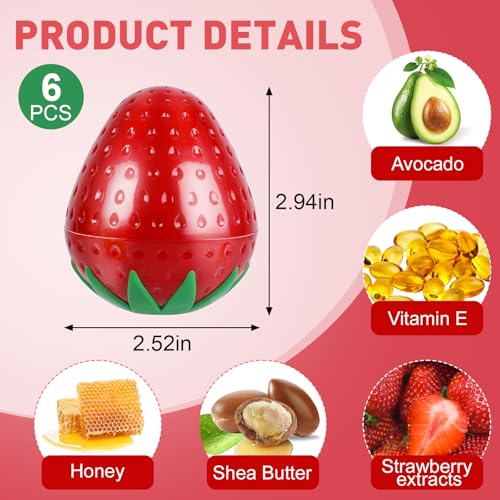 6 Pack Hand Cream Gifts Set For Women, Small Gifts for Women, Hand Lotion for Dry Cracked Hands, Thank You Gifts, Teacher Appreciation Gifts and Birthday Gifts, 1.06 Oz (Strawberry)