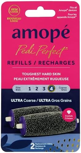Amope Pedi Perfect Electronic Foot File Refills - Ultra Coarse, Removes Hard and Dead Skin - 2 Count