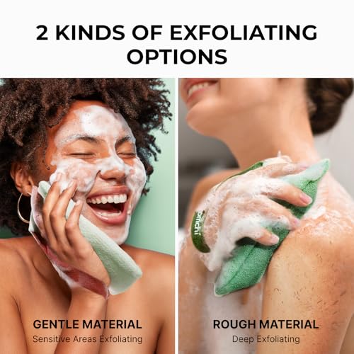 ZOMCHI 2 Pieces Bar Soap Saver Bags with Different Roughness, Exfoliating Soap Bags for Body Wash, Foaming Soap Holder for Shower (Mint)