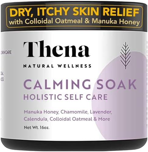 Organic Calming Soak Extra Moisturizing with 10% Colloidal Oatmeal Manuka Honey Vitamins, Ultra Gentle Relief for Dry, Sensitive, Eczema & Itchy Skin, Natural Bath Therapy for Adults, Kids and Babies