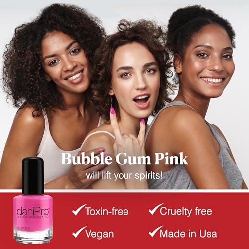daniPro Doctor Formulated bright pink Nail Polish My Girl - Fingernail Polish & Toenail Polish, 0.5 oz with Biotin & Vitamins - Vegan Formula for Healthy Nails - Manufactured in the USA