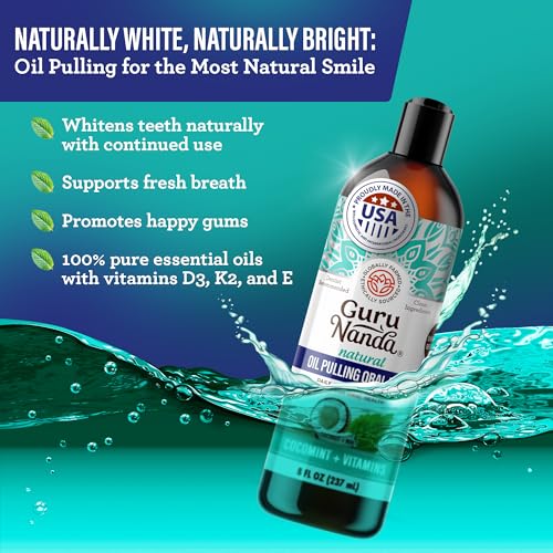 GuruNanda Total Smile Makeover Kit Regular with Cocomint Oil Pulling, Dual Barrel Whitening Mouthwash, Whitening Strips & Butter on Gums Toothbrushes