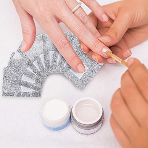 600 Pcs Nail Polish Remover Foil Wraps with Pre-Attached Lint-Free Cotton Pads | Non-Acetone Soak Off Gel, Acrylic, Dip Powder Nail Polish Remover Kit for Professional Salon & Home Use
