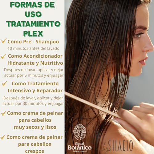 RITUAL BOTANICO KIT 3 Crecimiento Acelerado Ultra Reparador S.O.S Origen Botánico: Shampoo de Romero, Mascarilla para el Cabello Bomba Capilar, Acondicionador Intensivo PLEX (+ OBSEQUIO)