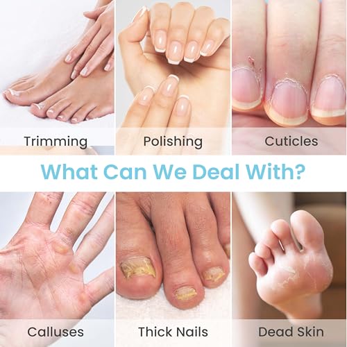 Nail Drill Electric Nail File - Cordless Professional Nail Filer for Manicure and Pedicure, Portable Nail Drill Machine Kit for Acrylic Gel Nails Thick Toenails Nail Grind