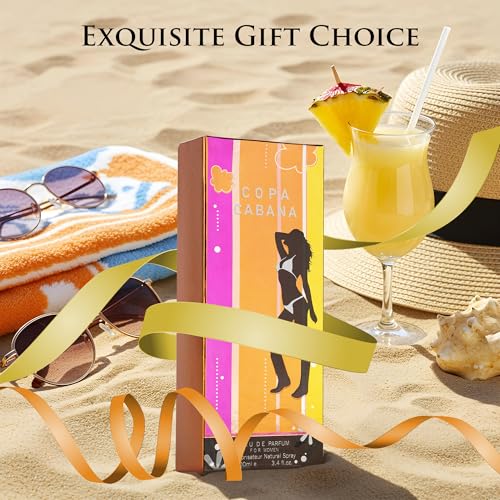 Copa Cabana for Women - Top Notes of Lemons, Orange & Jasmine petals - Base Scents of Amber - Fruity, Citrusy & Woody Accords - Natural & Free of Parabens - Elegant 100ml Bottle, Parfume For Women