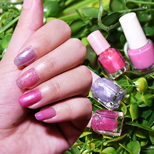 Nail Art Kit with Non-Toxic Nail Polish for Girls, 34Pcs Kids Nail Design Tool Set with Peel-off Nail Polishes, Dotting Pen, False Nail, DIY Sticker, Nail Decoration Gift for Girls Age 6-15