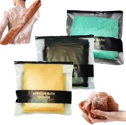 Afro Scrub African Exfoliating Net Sponge, Afro Scrub African Net Sponge, Exfoliating Washcloth for Daily Use, Long Lasting African Bath Net, Durable and Soft, Quick Drying (3pcs F)