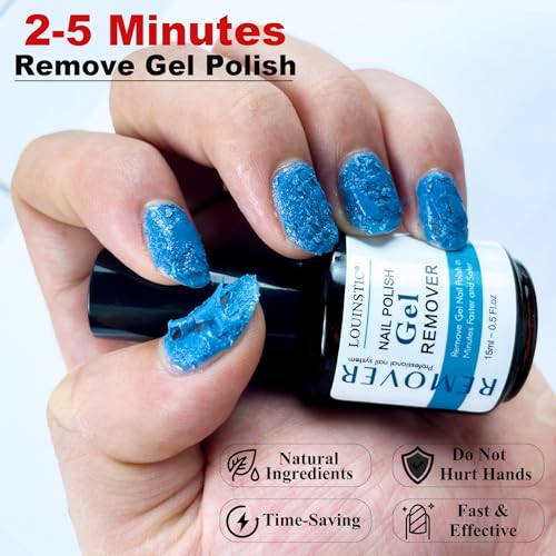 Gel Nail Polish Remover - Quick Gel Polish Remover for Nails in 3-5 Minutes, Gel Nail Remover Kit with Nail Cuticle Oil and Latex Tape, Easy Gel Remover removedor de esmalte gel