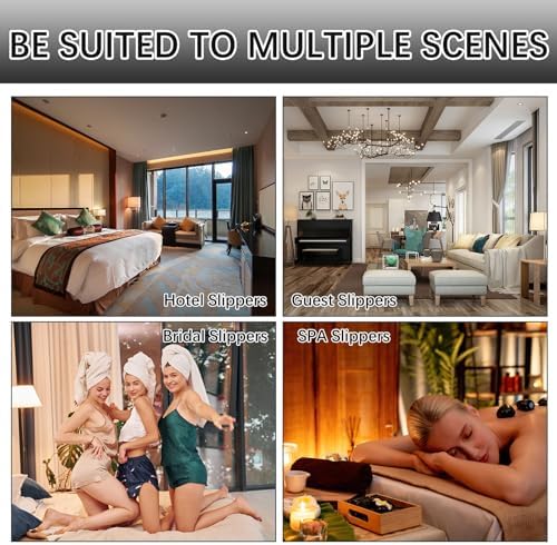 disposable slipper disposable slippers for guests hotel slippers spa slippers Pack for Hotel, Spa, Travel, Shoeless Home, White Closed Toe (US Men Size 10, Women 11)