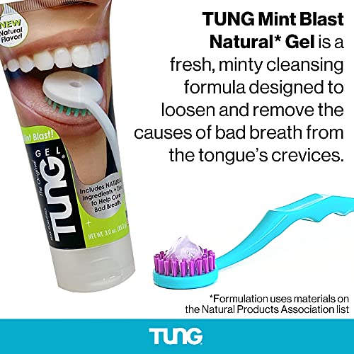 Peak Essentials | TUNG Tongue Gel | Mint Blast Natural Tongue Cleaning Paste | Bad Breath and Halitosis | Mouth Odor Eliminator | Fight Bad Breath | BPA Free | Made in America (2 PACK)