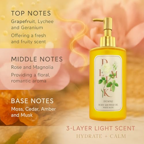 Moisturizing Bath Oil for Dry & Sensitive Skin. Nourishing & Hydrating Winter Care Shower Oil, Soothes & Softens, Locks in Moisture,10 Fl.oz (300ml)