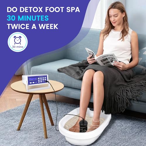 Lecaung Ionic Foot Bath Detox Machine, Professional Ion Cleanse Ionic Detox Foot Bath Spa Machine with LED Display, Far Infrared Belt