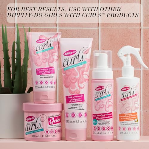 Dippity Do Girls with Curls Curl Enhancing Mousse -2-Pack- Lightweight 3-in-1 Defining Mousse for Curly and Wavy Hair - Hibiscus and Olive Oil for Frizz Free and Bouncy Curls -200 mL/6.7 fl oz
