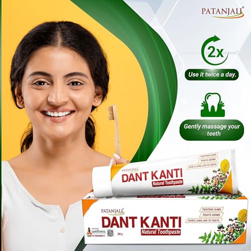 Patanjali Dant Kanti Natural Toothpaste 200g / 6.76 fl oz - (Pack of 5)