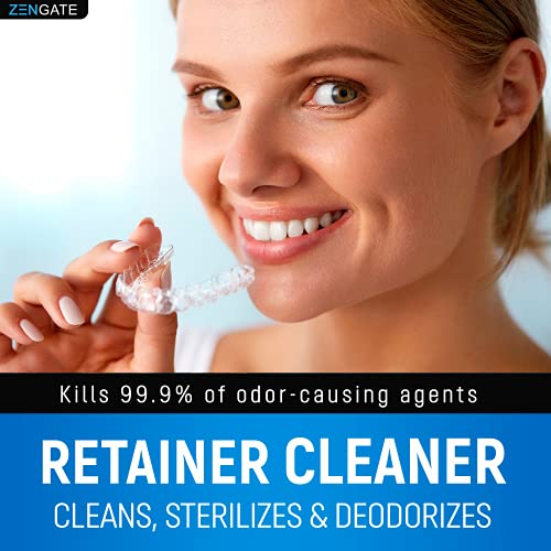 Retainer Cleaner Tablets - Quick 3-Minute Clean for Dentures, Mouth Guards, Aligners, and Night Guards - 120 Dental Cleansing Tablets - FSA HSA Approved Dental Appliance Cleanser