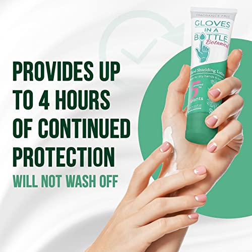 Gloves In A Bottle – Shielding Lotion for Dry Skin, Hand Lotion Travel Size, Protects & Restores Dry Cracked Skin (3.4 Fl Oz (Pack of 1), Botanical)