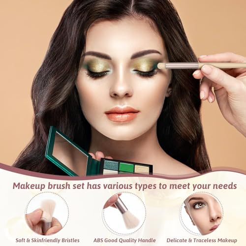8 Sets Makeup Brushes Bulk Travel Size Make up Brush Set for Wedding Bridal Shower, Bachelorette Party Bridesmaid Gift Favors, Mini Face Eyeshadow Blush Eyebrow Liner Mascara Brushes Set