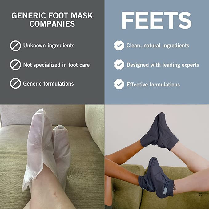Hydrating Foot Mask with Tea Tree and Peppermint (3-Pack) | Perfect for Men and Women | Deeply Moisturizes Full Foot and Heel | Ultra Hydrating | Soften Calluses, Nourish Heels, and Cool Feel