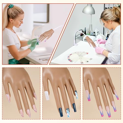 Practice Hand for Acrylic Nails: Nail Tips Won't Fall off From Fake Nail Practice Hand - Flexible Nail Mannequin Hand Practice for Beginners