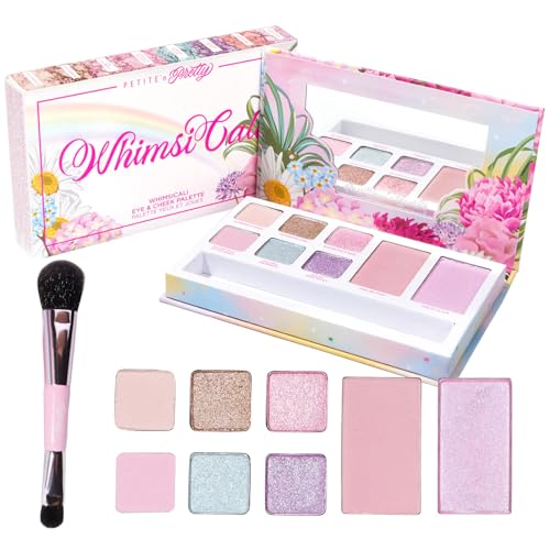 Petite ’N Pretty WhimsiCali Eyeshadow & Cheek Makeup Palette Kit for Kids, Tweens & Teens - Natural, Clean, Non-toxic - Made in USA