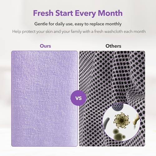 Korean Exfoliating Washcloths [4 Pack] – Daily Body Scrubber Towels for Shower, Back & Full-Body Use – Quick-Drying Bath Cloth for Glowing Skin