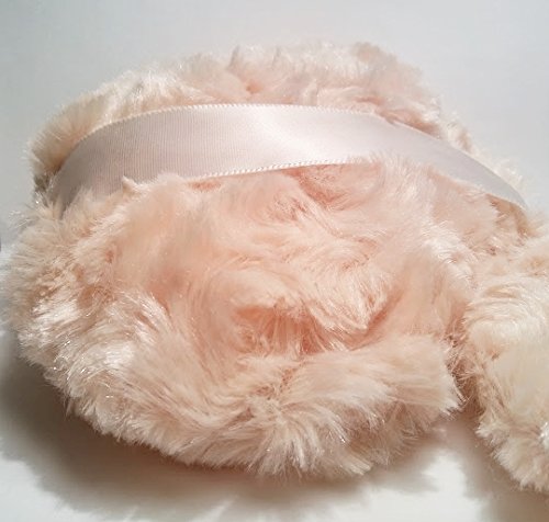 Silky Ivory Beige Rosebud Powder Puff for Dusting Powder - Medium Approx 4-5 Inches