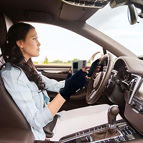 GSAFEME Cotton Gloves Eczema - Fingerless Touchscreen Moisturizing Gloves for Dry Hand Sleeping - Cotton Gloves for Men and Women, Black S/M 3 Pairs