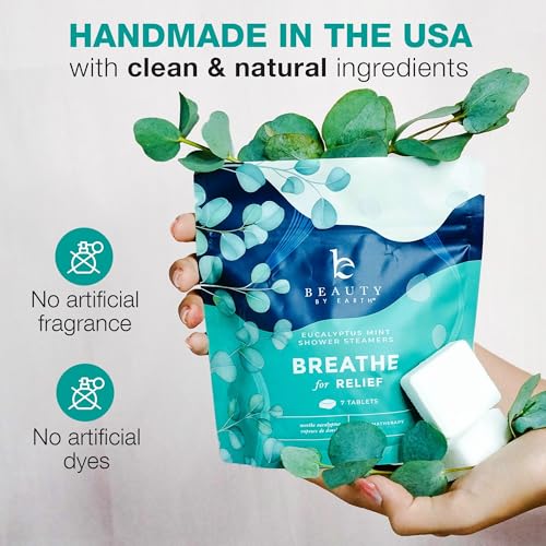 Shower Steamers Aromatherapy - USA Made with Natural Ingredients & Eucalyptus Essential Oil, Large Shower Bombs, Relaxation Spa Gifts for Women & Men, Unique Self Care Gifts
