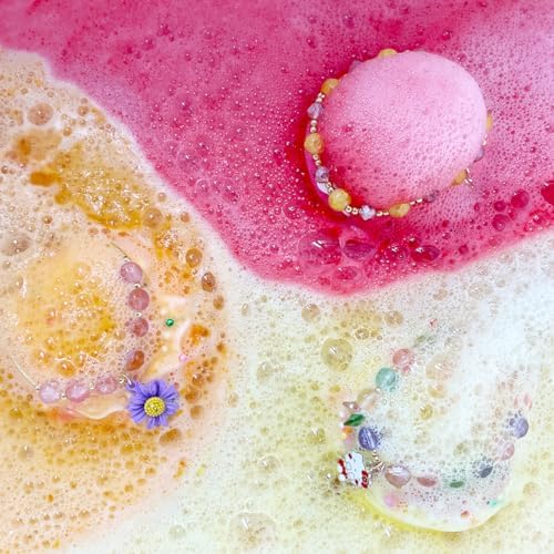 Donut Bath Bombs for Girls, 4oz/Pack of 9 Bath Bombs for Kids with Surprise Inside, Kids Bath Bombs with Jewelry Inside, Bath Bombs for Girl's Birthday Party Favor, Spa Day Gift