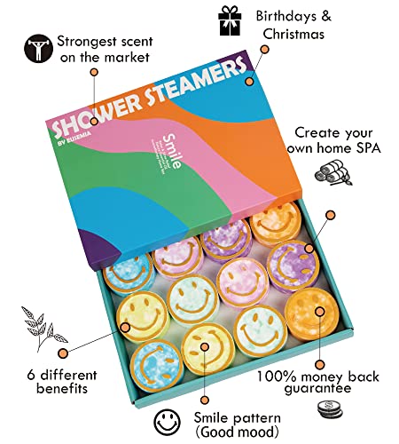 Shower Bombs Steamers Gifts for Women-EUSEMIA 12 Pcs Scented Aromatherapy Shower Bath Bombs Steamer with Essential Oils for Body Restore and Stress Relief