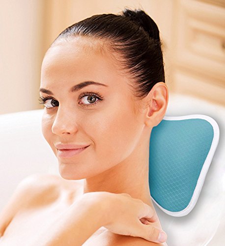 Comfortable Bath Pillow with Suction Cups, Supports Neck and Shoulders Home Spa Pillows for Bathtub, Hot Tub, Bathtub Head Rest Pillow Relax & Comfy - Blue