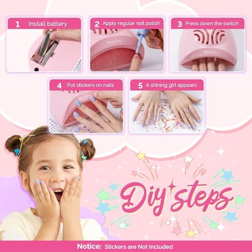 MelodySusie Portable Kids Nail Dryer, Mini Nail Fan Quick Nail Dryer for Regular Polish Manicure Tool, Safe for Hands, Skin, Children's Gift, Great Gift for Girls